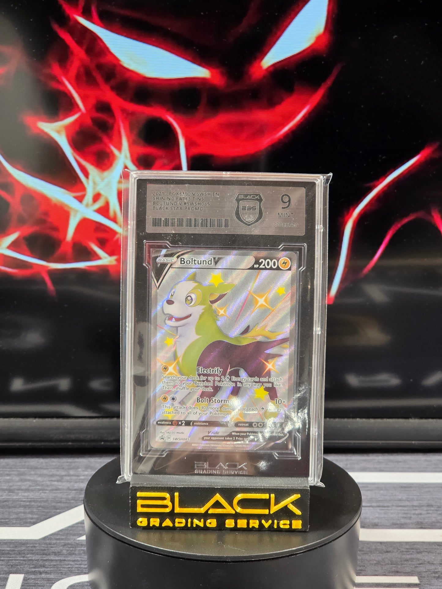 Pokemon - Slab - Boltund V - Black Star Promo - SWSH085 - BGS 9 - Englisch