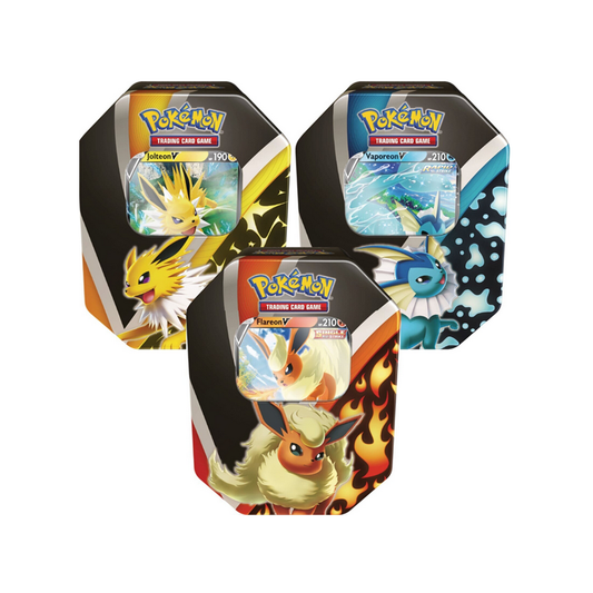 Pokemon - Herbst V Tin 2021 - Aquana Flamara Blitza - Englisch - Zufälliges Design