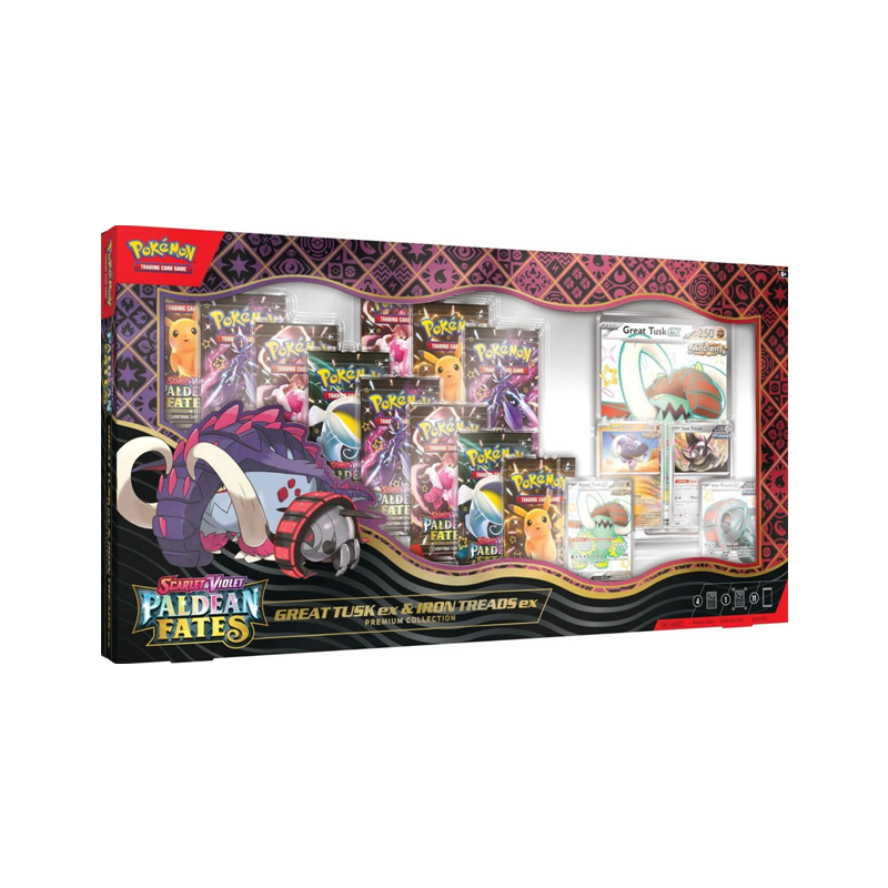 Pokémon - Scarlet & Violet Paldean Fates Great Tusk ex & Iron Treads ex Premium Collection Box - Englisch