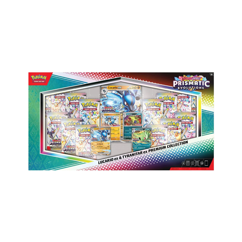Pokemon - Prismatic Evolutions Lucario ex & Tyranitar ex Premium Collection - Englisch