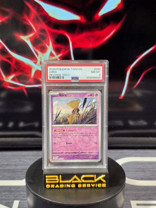 Pokemon - Slab - Abra Reverse Holo - Twilight Masquerade - 080/167 - PSA 8 - Englisch